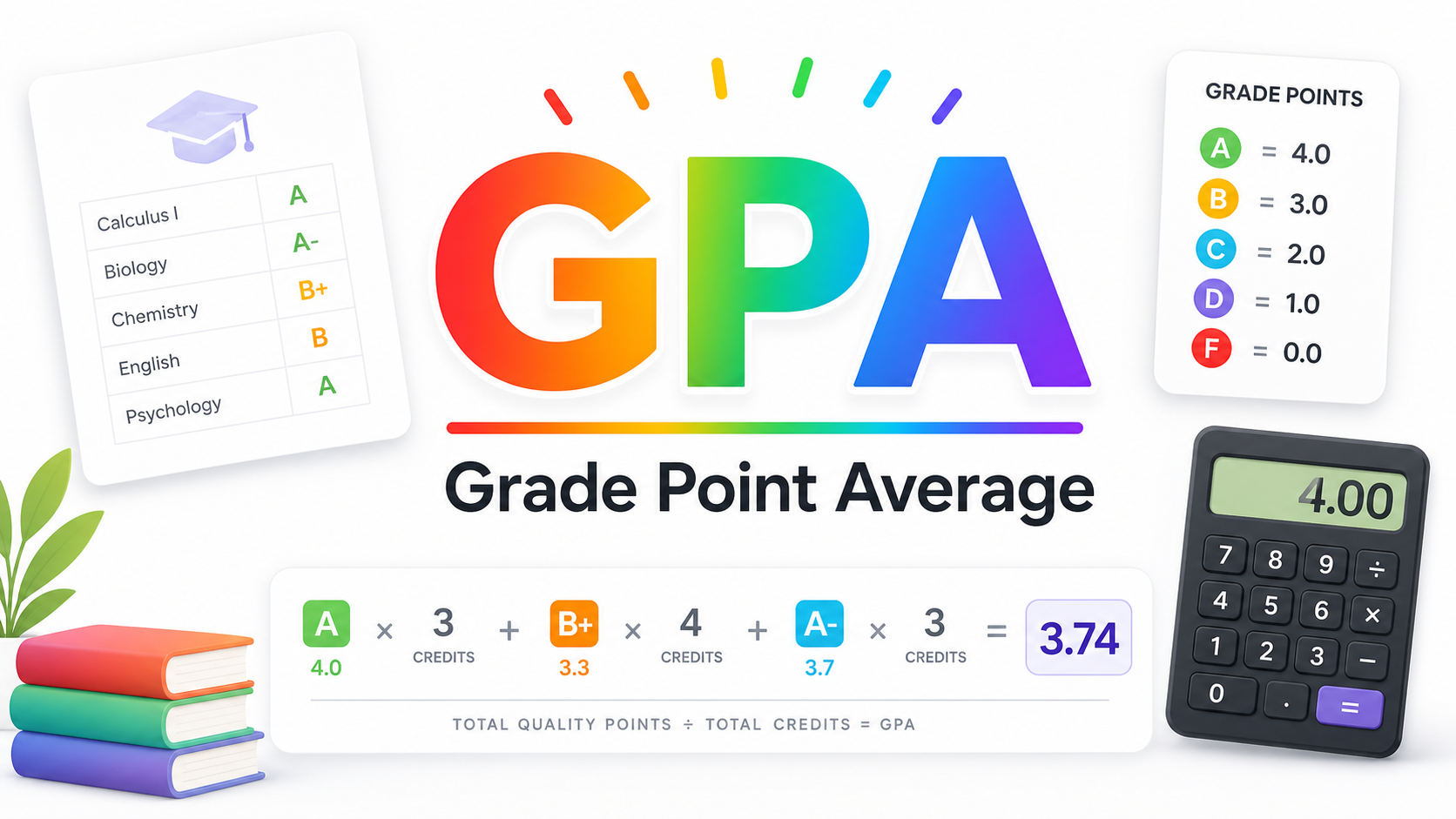 AI generated visual explaining that GPA stands for grade point average