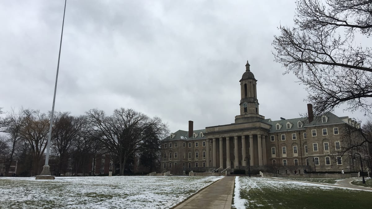 Old Main building at Penn State University Park in State College, Pennsylvania
